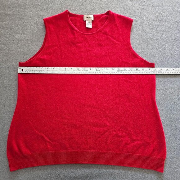 Neiman Marcus Cashmere Red Sweater Vest Womens 2X Preppy Soft Holiday Christmas - Picture 8 of 9